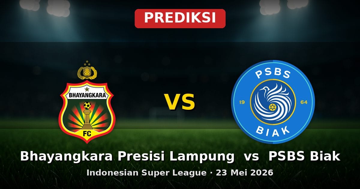 Prediksi Bhayangkara Presisi Lampung vs PSBS Biak: Duel Seru Indonesian Super League 23 Mei