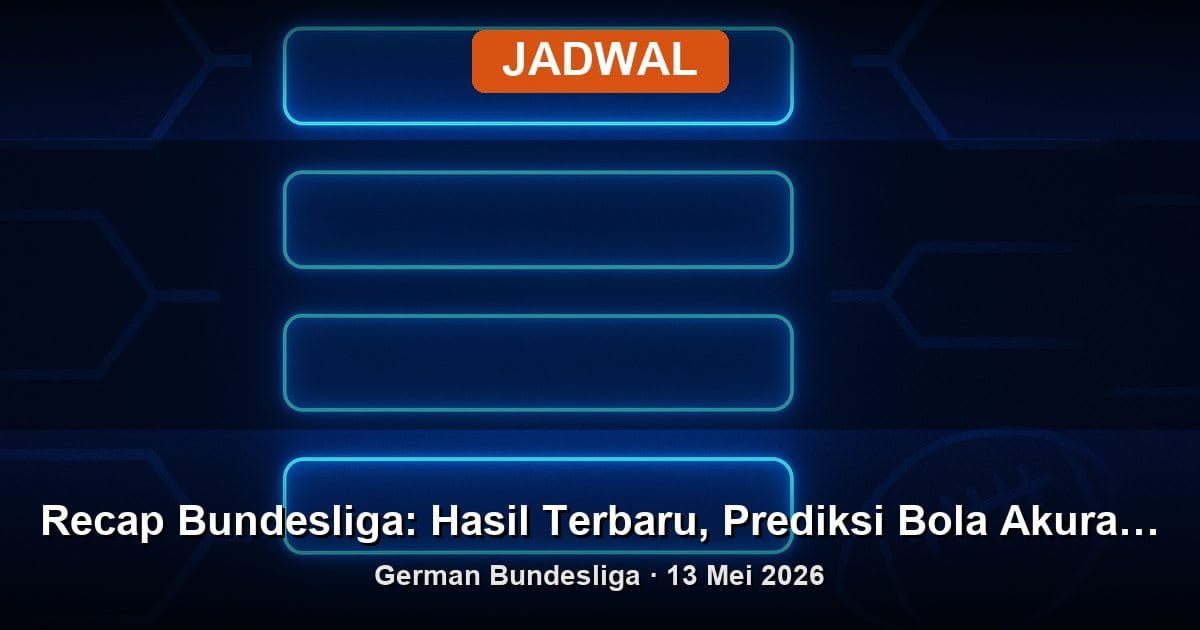 Recap Bundesliga: Hasil Terbaru, Prediksi Bola Akurat, dan Jadwal Pertandingan