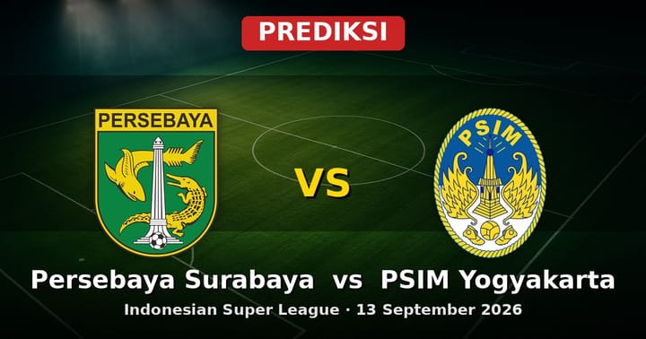 Prediksi Persebaya Surabaya vs PSIM Yogyakarta Liga Indonesia 13 Sept 2026